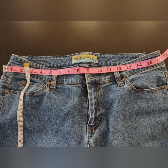 Women's Blue Jeans with Patterned Cuffs - Picture 6 of 8